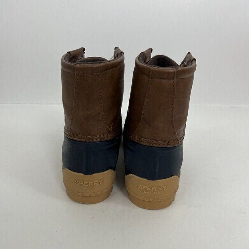 Sperry Top Sider Unisex Big Kid Size 1 Port Boot Brown & Navy Rubber Outdoor - Picture 3 of 7